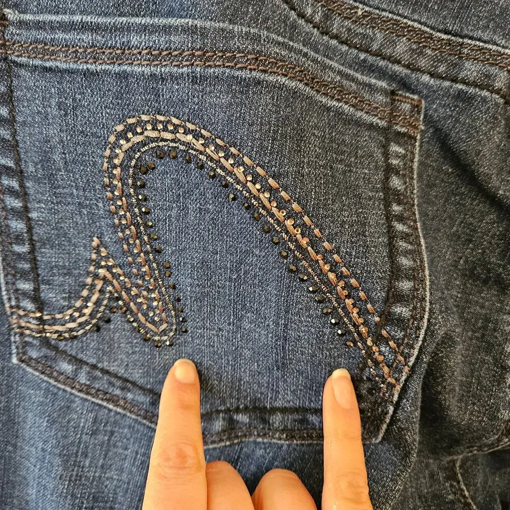 Seven7 Melissa McCarthy Slim Boot Jeans, Size 20W Embellished Dark Wash Ankle - Picture 9 of 9